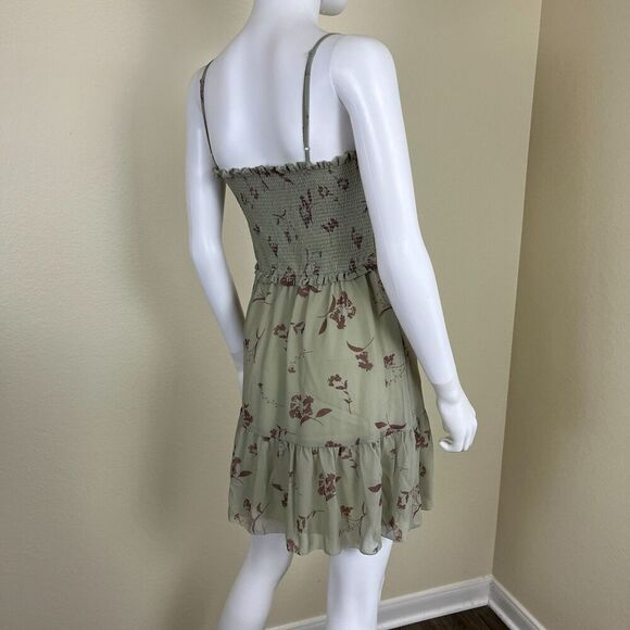 Wilfred Womens Size M Green Tempest Sleeveless Smocked Tiered Chiffon Mini Dress - Picture 11 of 15
